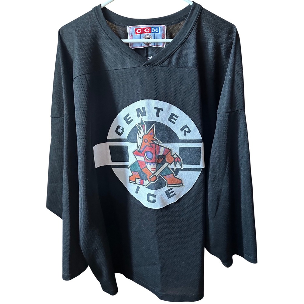Vintage CCM Phoenix Coyotes Center Ice Hockey Jersey Mens XXL Black Kachina NHL
